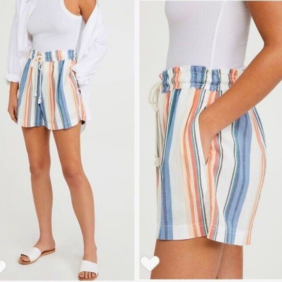 Xirena Cooper Short in Cove Stripe Cotton Lightweight Drawstring Waist SZ XS - Picture 1 of 13